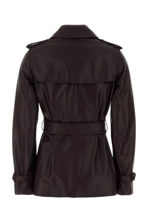 Aubergine leather trench coat BURBERRY (8133502)