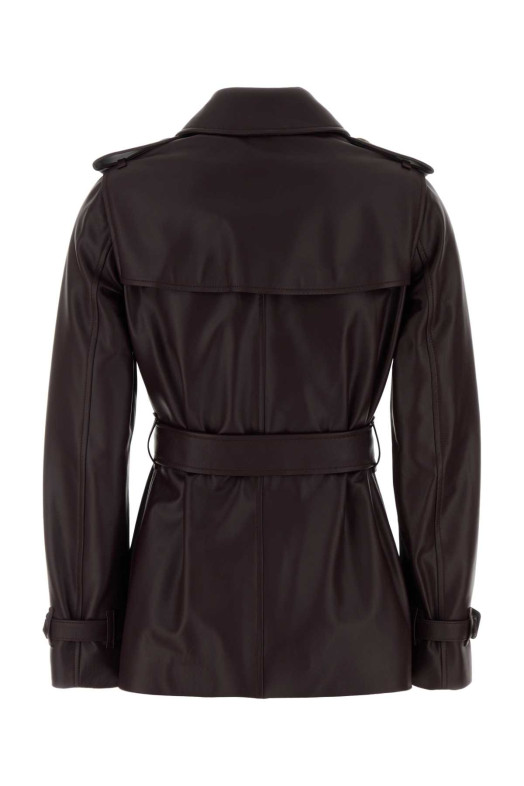 Тренч из кожи цвета баклажана BURBERRY (8133502)