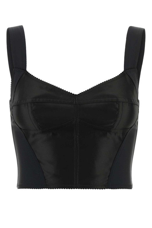 Черный лиф из эластичной нейлоновой смеси, DOLCE & GABBANA (F7W98TGDCRP) DOLCE & GABBANA