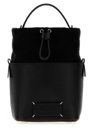 Black leather and fabric small 5AC bucket bag MAISON MARGIELA (SB1WG0087P8833)