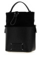 Black leather and fabric small 5AC bucket bag MAISON MARGIELA (SB1WG0087P8833)