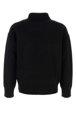 Black wool sweater White AMI (UKS839018)