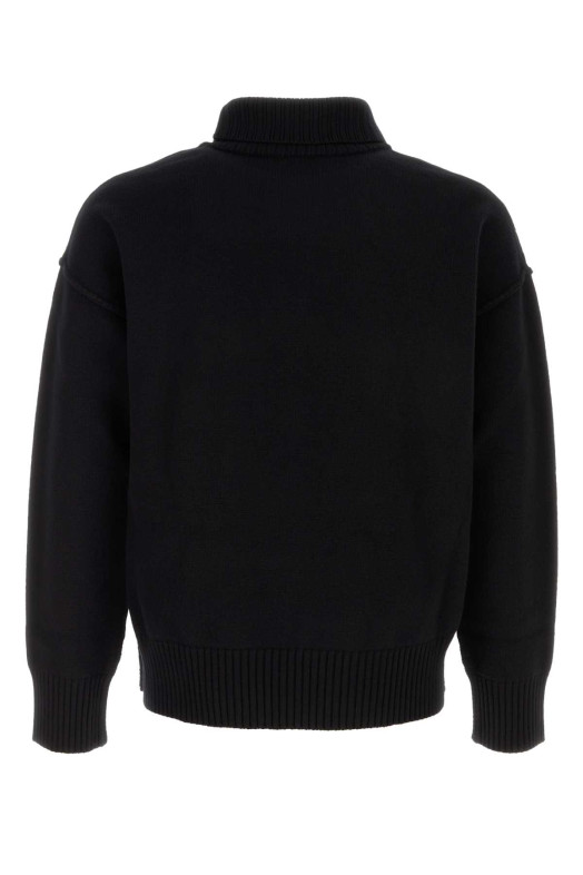 Black wool sweater White AMI (UKS839018)