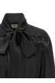 Lace silk shirt Black