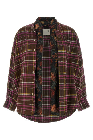 Сорочка зі шарфом, різнокольорова R13 R13WR735R931BBROWNPINKPLAID
