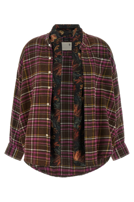 Сорочка зі шарфом, різнокольорова R13 R13WR735R931BBROWNPINKPLAID