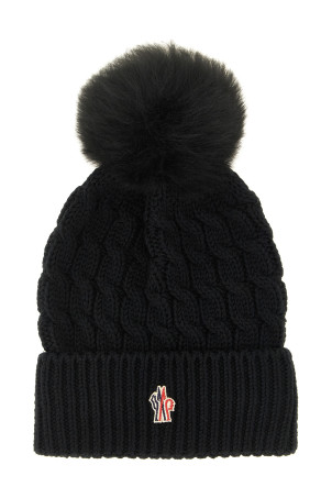 Шерстяная шапка с помпоном, чёрная MONCLER GRENOBLE L20983B000010402A999