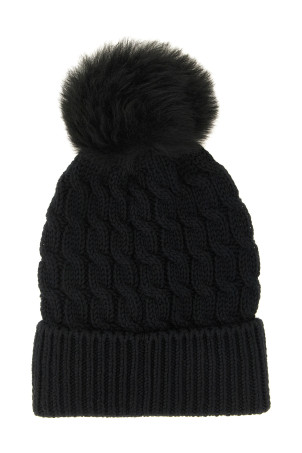 Шерстяная шапка с помпоном, чёрная MONCLER GRENOBLE L20983B000010402A999