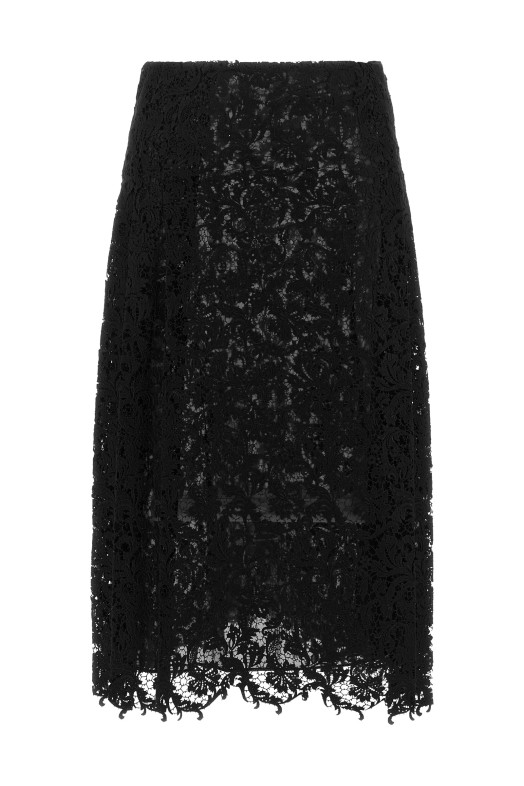 Спідниця з мережива в техніці макраме, чорна FENDI FQ7762B1U2F0QA1