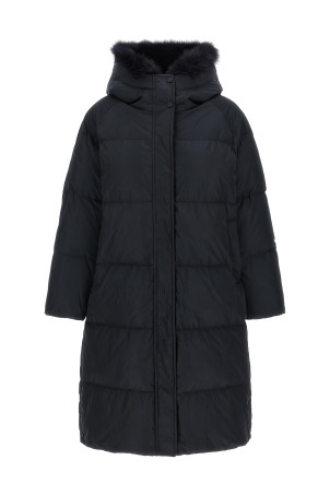 Fox fur finishing down jacket Black
