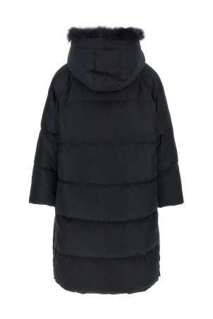 Fox fur finishing down jacket Black