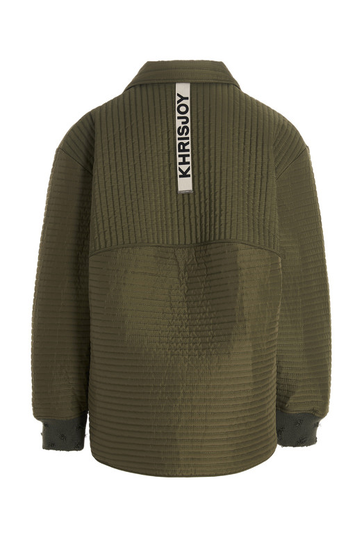Пуховик «Chore Quilted Stripes» зелёного цвета ESM053NYQSOA101