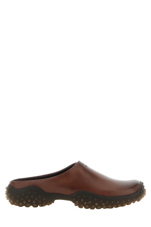 Leather sabots Brown