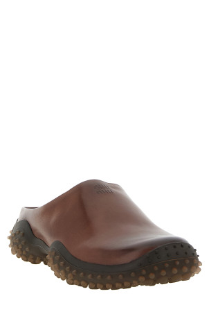 Leather sabots Brown