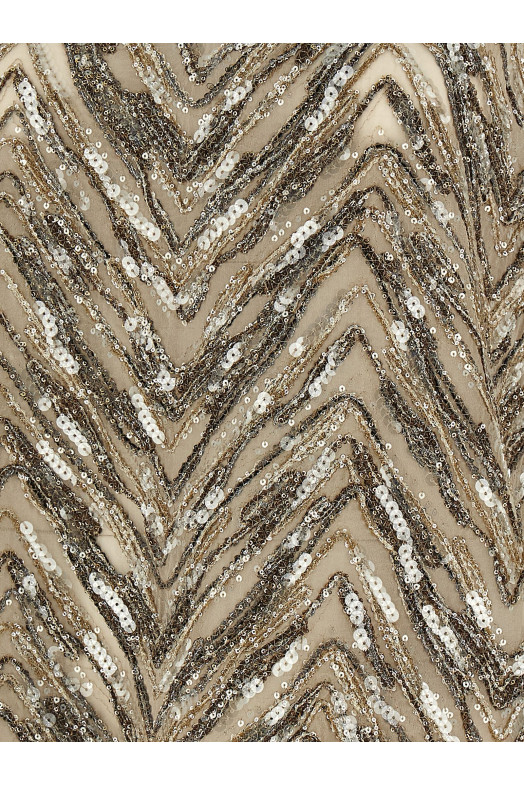 'Dazzling Chevron Embroidery' top Beige