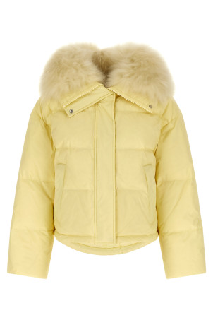 Fur insert down jacket Yellow