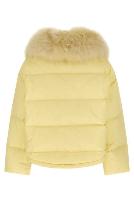 Fur insert down jacket Yellow