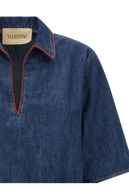 Рубашка Valentino Garavani «VLogo Signature», синяя B3DB03R9YA528