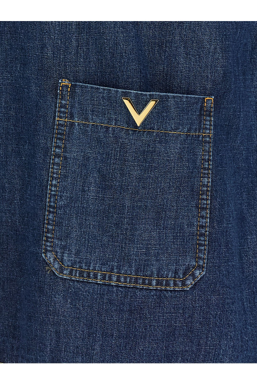 Рубашка Valentino Garavani «VLogo Signature», синяя B3DB03R9YA528