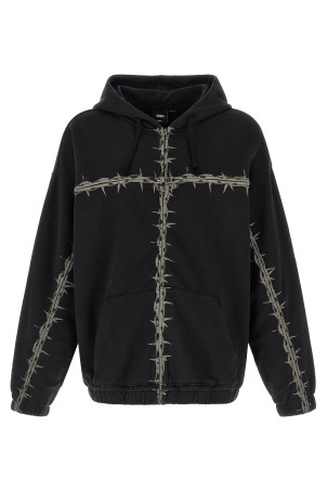 'A.O.D.' hoodie by Slam Jam Black
