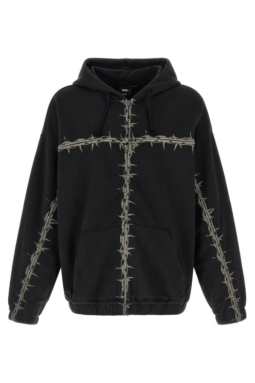'A.O.D.' hoodie by Slam Jam Black
