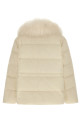 Fur insert down jacket White