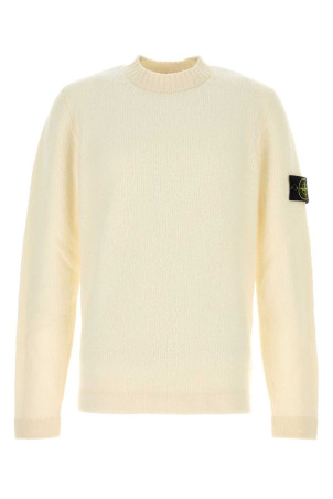 Светр з вовняної суміші кольору слонової кістки, білий, STONE ISLAND (5100056N2)