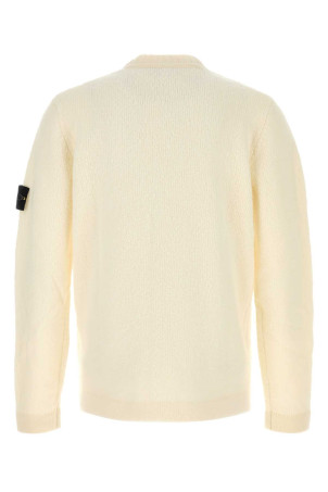 Светр з вовняної суміші кольору слонової кістки, білий, STONE ISLAND (5100056N2)
