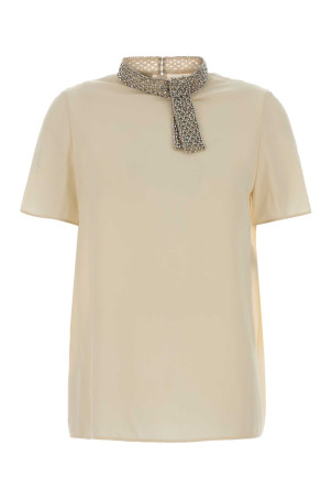 Ivory crepe top VALENTINO GARAVANI (9B3AEBY021B)
