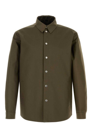 Olive green mackintosh overshirt FENDI (FW1470B1UE)