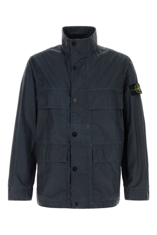 Темно-синяя куртка из полиэстера и других материалов, черная, STONE ISLAND (L1S154100024S0290)