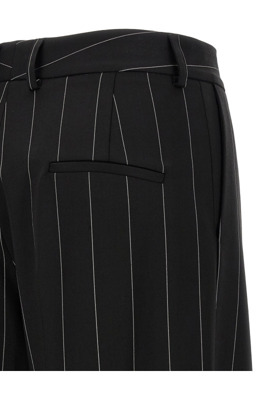 Pinstripe pants Black
