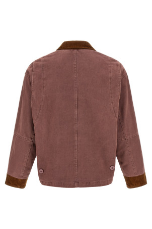 Canvas jacket with embroideries Pink
