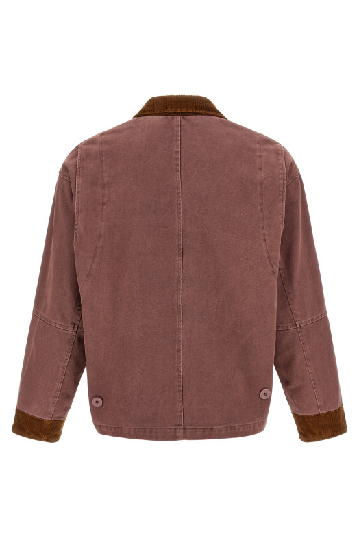 Canvas jacket with embroideries Pink
