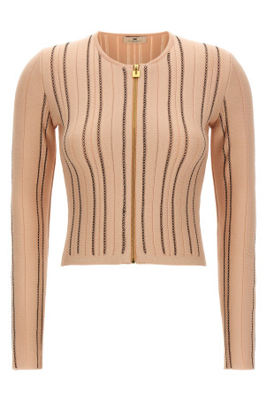 Cropped knit cardigan Pink