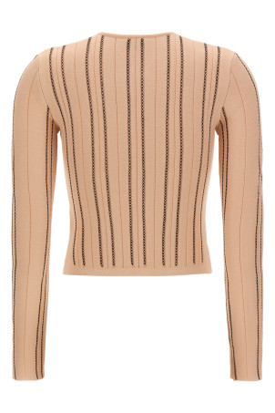 Cropped knit cardigan Pink