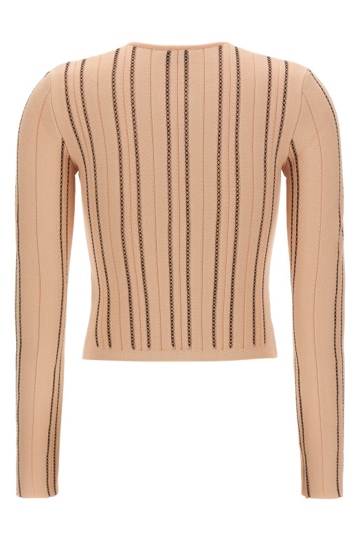 Cropped knit cardigan Pink