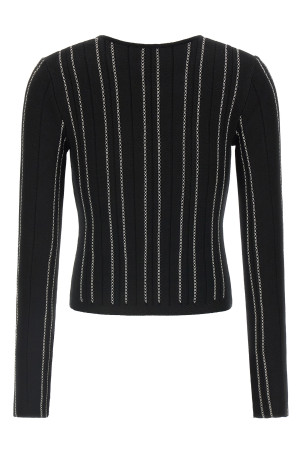 Cropped knit cardigan Black