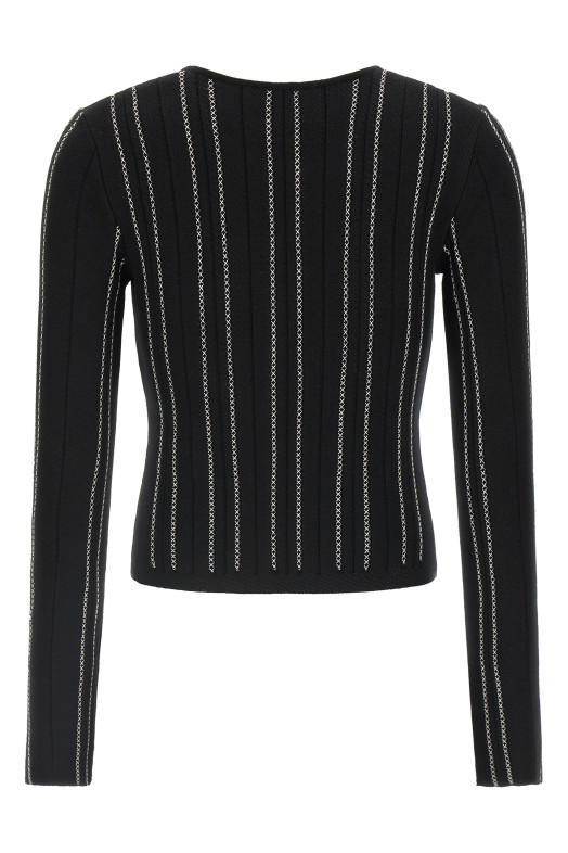 Cropped knit cardigan Black