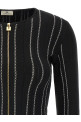 Cropped knit cardigan Black