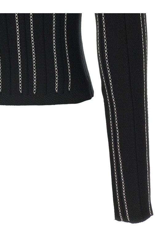 Cropped knit cardigan Black