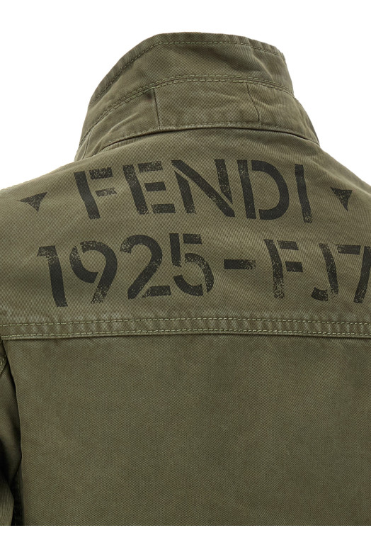 Кінна куртка зеленого кольору FENDI FJ7785AME4F0QQ4