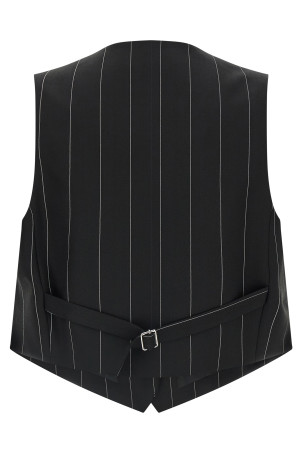 Короткий жилет у смужку, чорний VEST001GESSATO