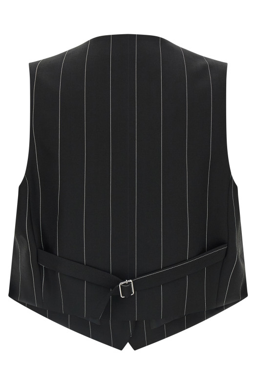 Короткий жилет у смужку, чорний VEST001GESSATO