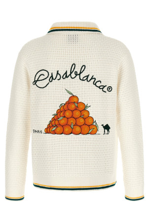 Кардиган «Pyramide DCASABLANCA 'Oranges», білий MAW26KW148301PYRAMIDOFORANGES