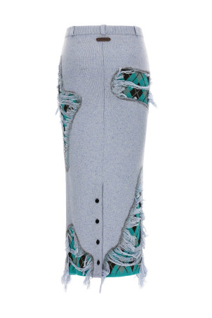 'Deconstructed Argyle' skirt BLUE