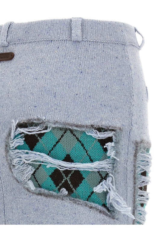 'Deconstructed Argyle' skirt BLUE