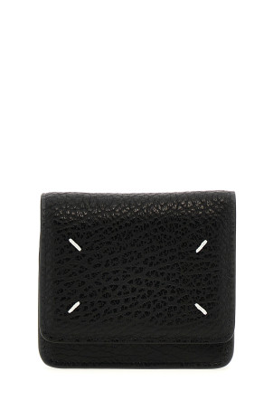 'Four Stitches' wallet with chain Black