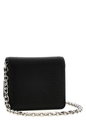 'Four Stitches' wallet with chain Black