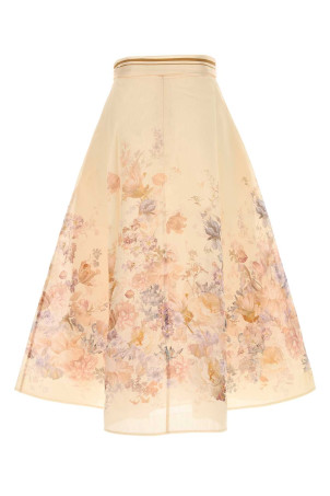 Printed linen blend Ascent skirt ZIMMERMANN (0267SF262)